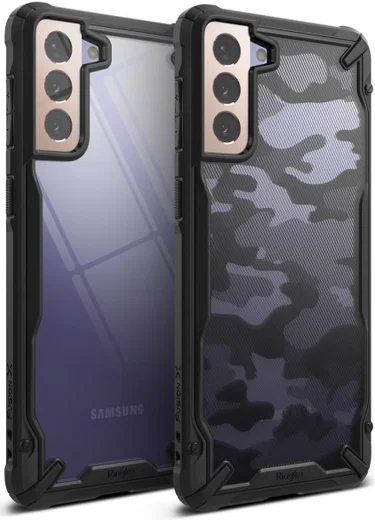 Ringke Fusion X Samsung Galaxy S21 Hoesje Camo Zwart afbeelding 9