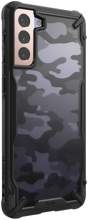 Ringke Fusion X Samsung Galaxy S21 Plus Hoesje Camo Zwart afbeelding 1