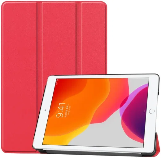 Apple iPad 10.2 (2021/2020/2019) Hoes Tri-Fold Book Case Rood afbeelding 1