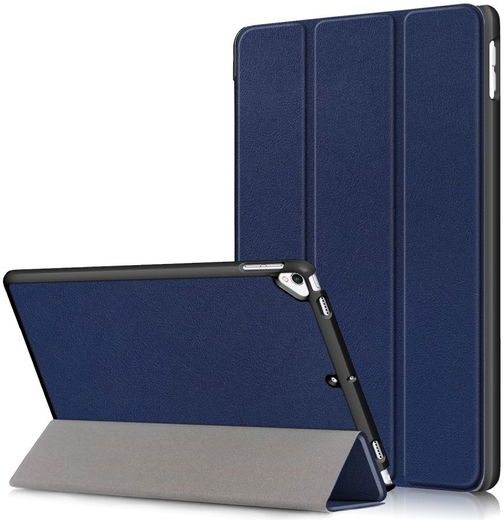 Apple iPad 10.2 (2021/2020/2019) Hoes Tri-Fold Book Case Blauw afbeelding 1