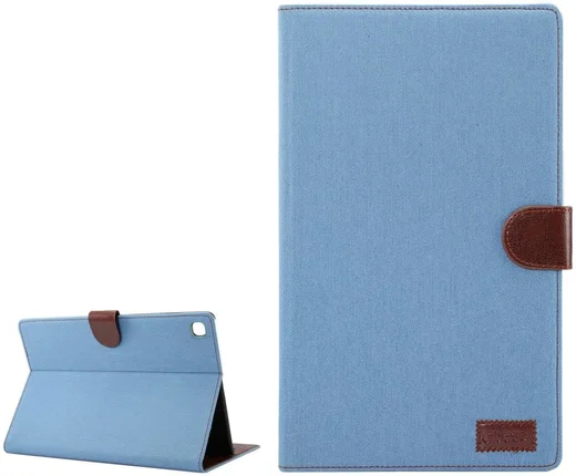 Samsung Galaxy Tab A7 (2020 / 2022) Hoes Wallet Case Jeans Licht Blauw afbeelding 3
