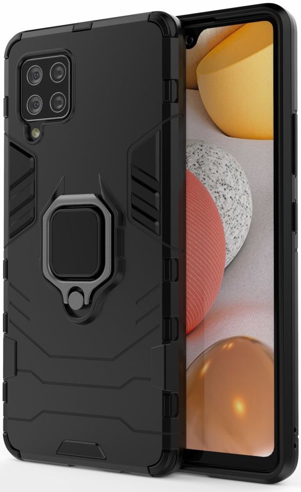 Samsung Galaxy A42 Hoesje met Kickstand Ring Zwart afbeelding 1