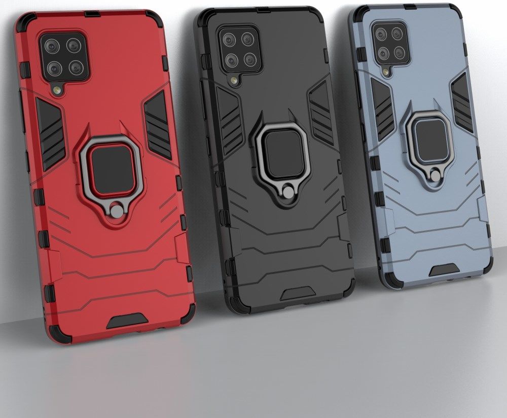 Samsung Galaxy A42 Hoesje met Kickstand Ring Zwart afbeelding 2