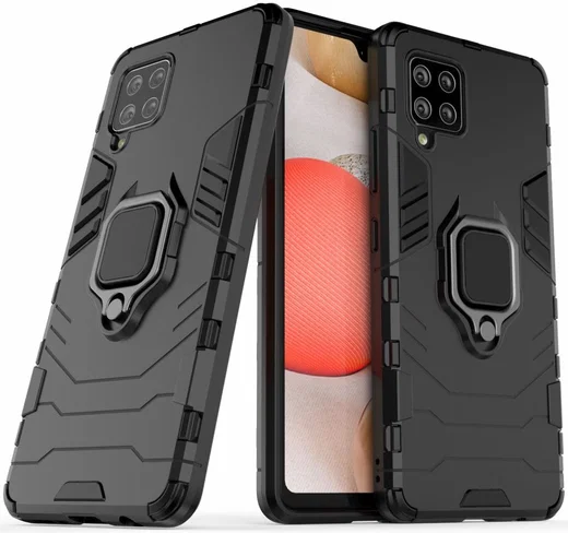 Samsung Galaxy A42 Hoesje met Kickstand Ring Zwart afbeelding 3