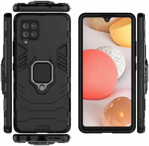 Samsung Galaxy A42 Hoesje met Kickstand Ring Zwart afbeelding 7