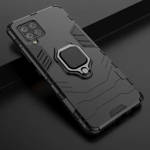 Samsung Galaxy A42 Hoesje met Kickstand Ring Zwart afbeelding 9