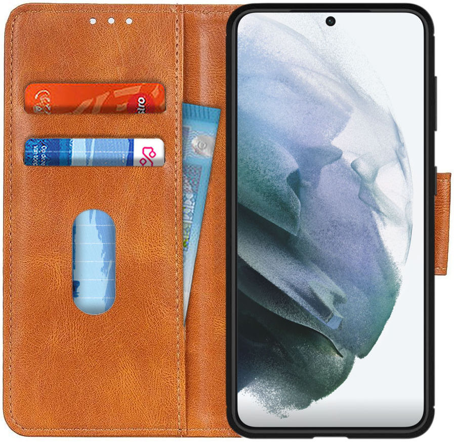 Samsung Galaxy S21 Hoesje Wallet Book Case Bruin afbeelding 1