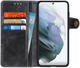 Samsung Galaxy S21 Hoesje Portemonnee met Drukknoop Sluiting Zwart afbeelding 1