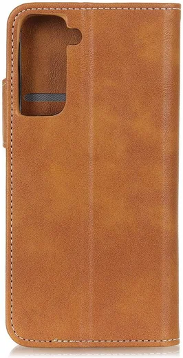 Samsung Galaxy S21 Hoesje Portemonnee met Drukknoop Sluiting Bruin afbeelding 6