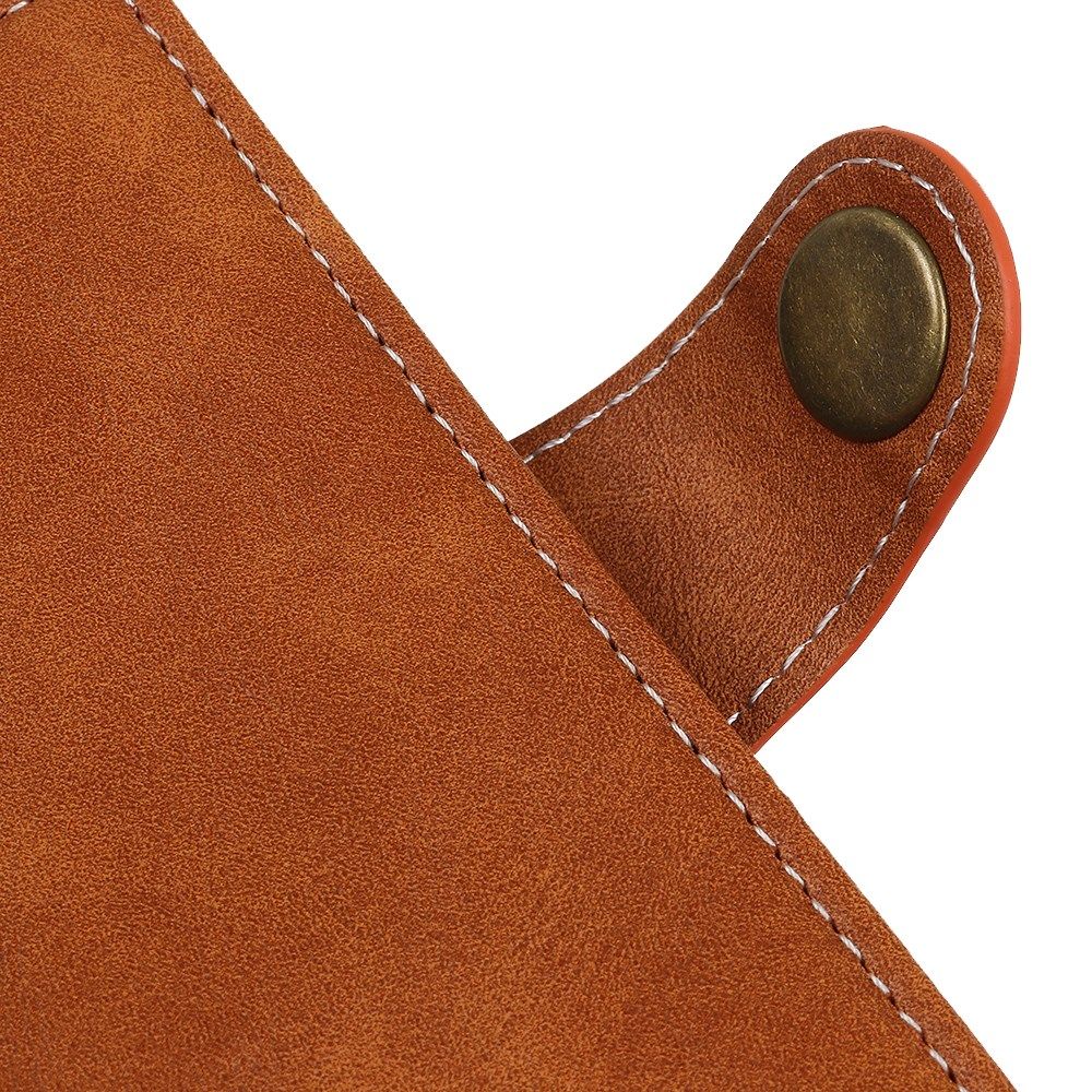 Samsung Galaxy S21 Hoesje Portemonnee met Drukknoop Sluiting Bruin afbeelding 8
