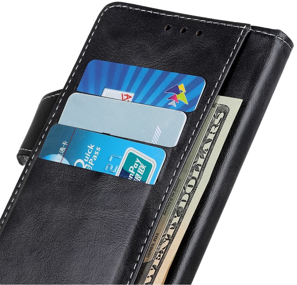 Samsung Galaxy S21 Plus Hoesje Portemonnee Drukknoop Sluiting Zwart afbeelding 4