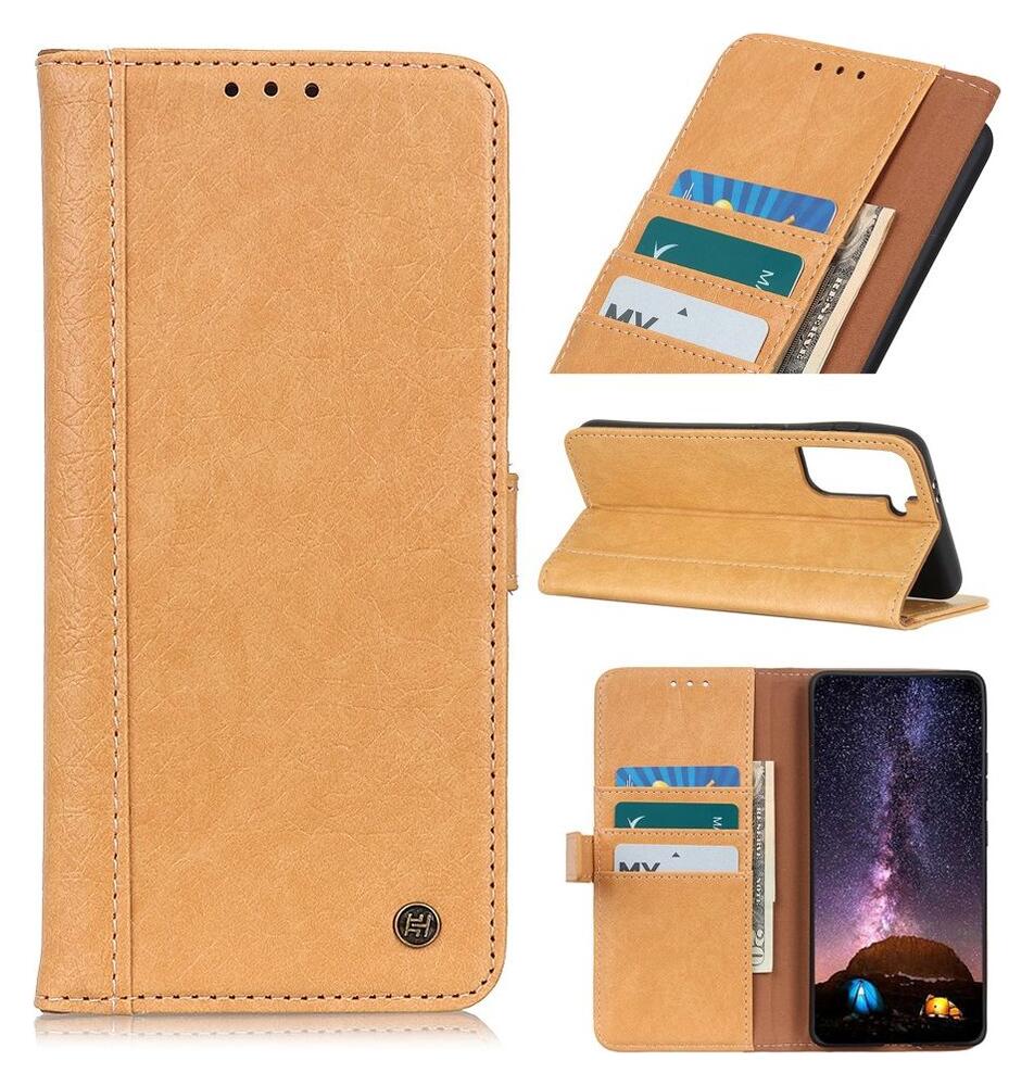 Samsung Galaxy S21 Plus Hoesje Portemonnee Kunstleer Book Case Bruin afbeelding 4