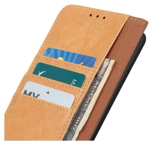 Samsung Galaxy S21 Plus Hoesje Portemonnee Kunstleer Book Case Bruin afbeelding 3