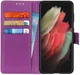 Samsung Galaxy S21 Ultra Hoesje met Pasjes Book Case Kunstleer Paars afbeelding 1