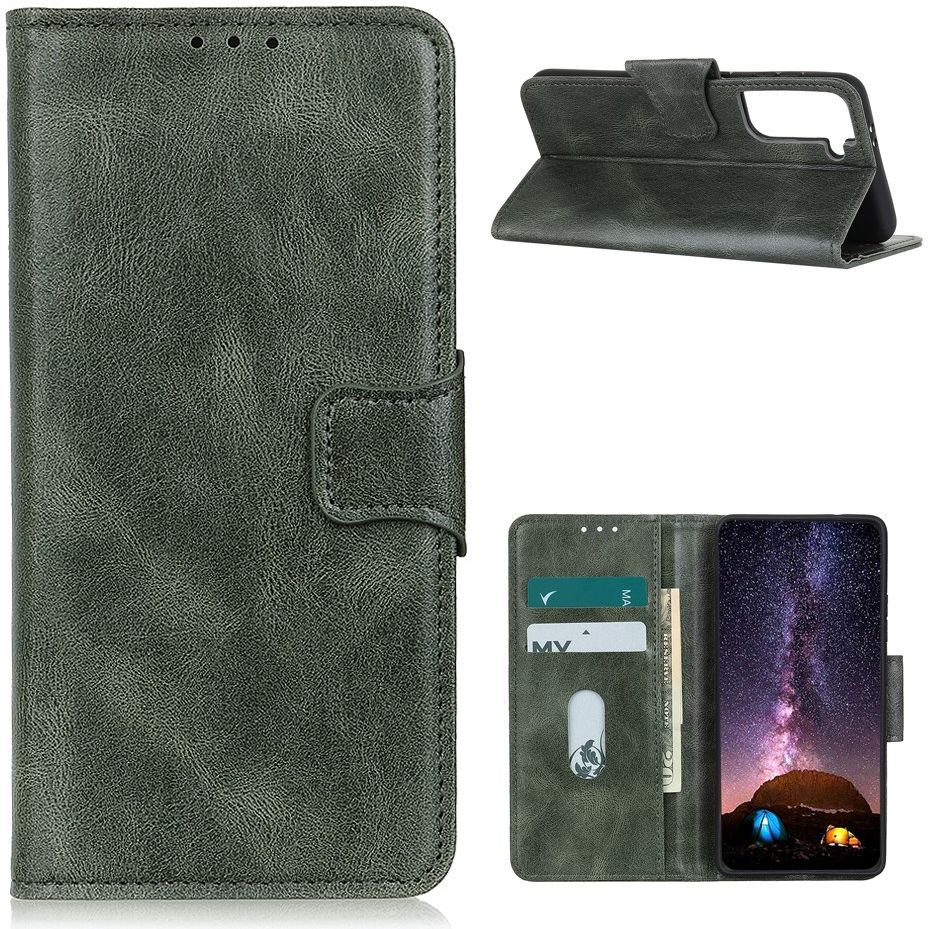 Samsung Galaxy S21 Plus Hoesje Wallet Book Case Groen afbeelding 4