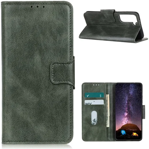 Samsung Galaxy S21 Plus Hoesje Wallet Book Case Groen afbeelding 4