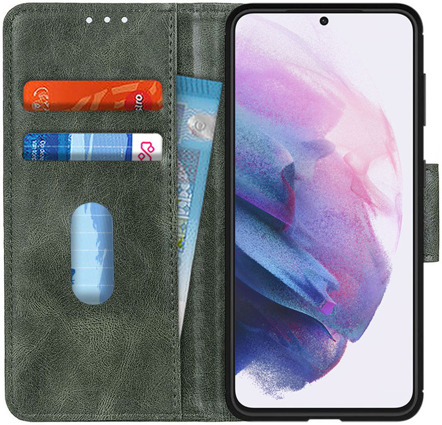 Samsung Galaxy S21 Plus Hoesje Wallet Book Case Groen afbeelding 1