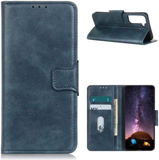Samsung Galaxy S21 Plus Hoesje Wallet Book Case Blauw afbeelding 4