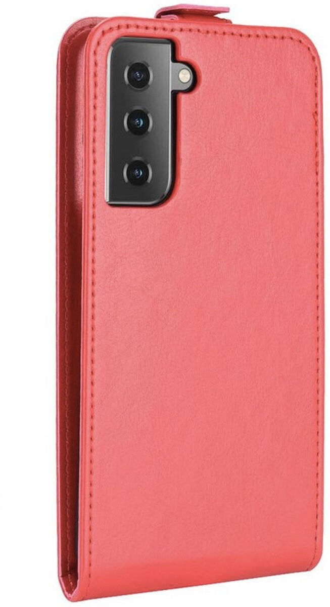 Samsung Galaxy S21 Hoesje Verticale Flip Wallet Case Kunstleer Rood afbeelding 5