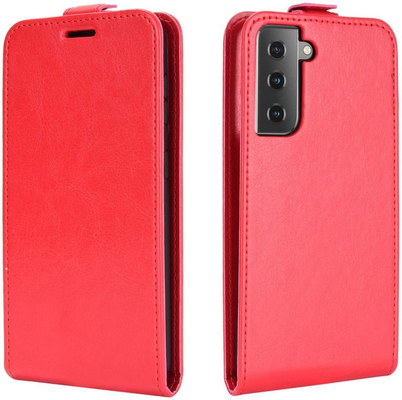 Samsung Galaxy S21 Hoesje Verticale Flip Wallet Case Kunstleer Rood afbeelding 6