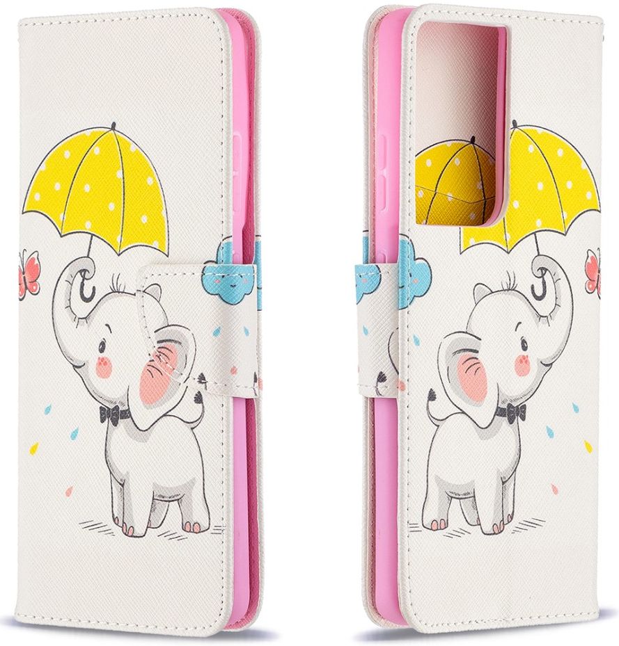 Samsung Galaxy S21 Ultra Portemonnee Hoesje met Olifant Print afbeelding 5
