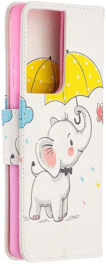Samsung Galaxy S21 Ultra Portemonnee Hoesje met Olifant Print afbeelding 2
