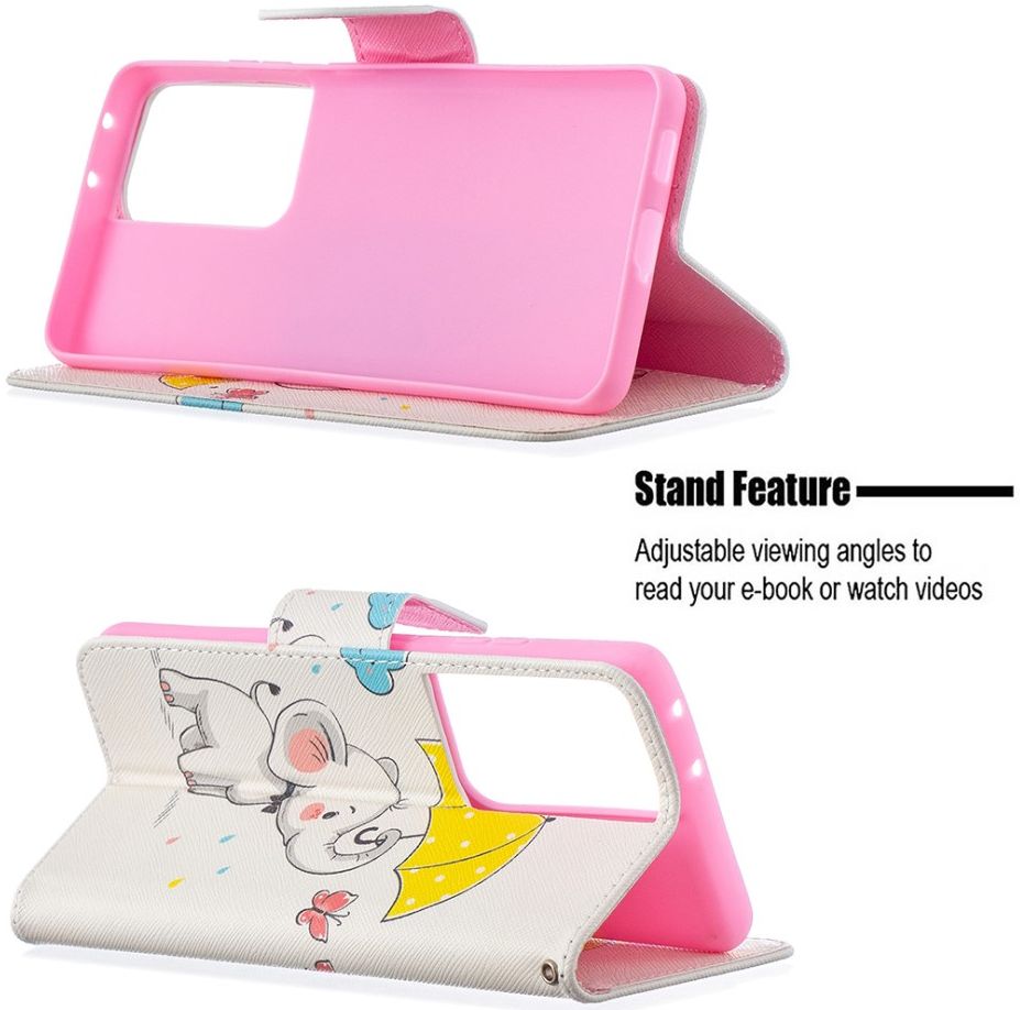Samsung Galaxy S21 Ultra Portemonnee Hoesje met Olifant Print afbeelding 7