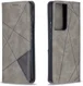 Samsung Galaxy S21 Ultra Hoesje Wallet Book Case Geometrie Grijs afbeelding 3