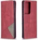 Samsung Galaxy S21 Ultra Hoesje Wallet Book Case Geometrie Rood afbeelding 3
