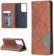 Samsung Galaxy S21 Ultra Hoesje Wallet Book Case Geometrie Coffee afbeelding 4