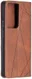 Samsung Galaxy S21 Ultra Hoesje Wallet Book Case Geometrie Coffee afbeelding 2