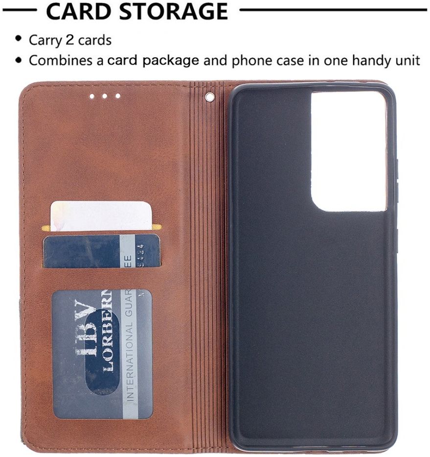 Samsung Galaxy S21 Ultra Hoesje Wallet Book Case Geometrie Coffee afbeelding 7