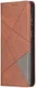 Samsung Galaxy S21 Plus Hoesje Wallet Book Case Geometrie Design Bruin afbeelding 1