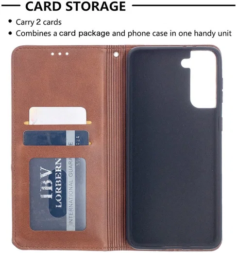 Samsung Galaxy S21 Plus Hoesje Wallet Book Case Geometrie Design Bruin afbeelding 7