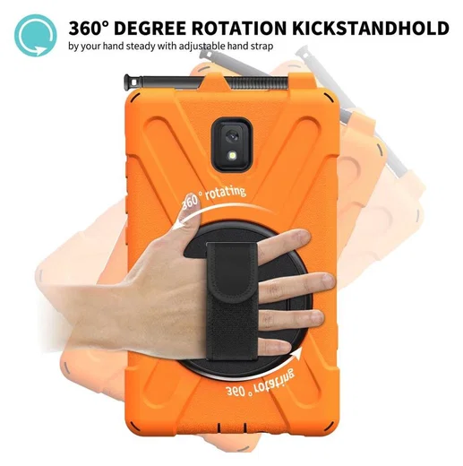 Samsung Galaxy Tab Active 3 Hoes met Kickstand en Handriem Oranje afbeelding 11