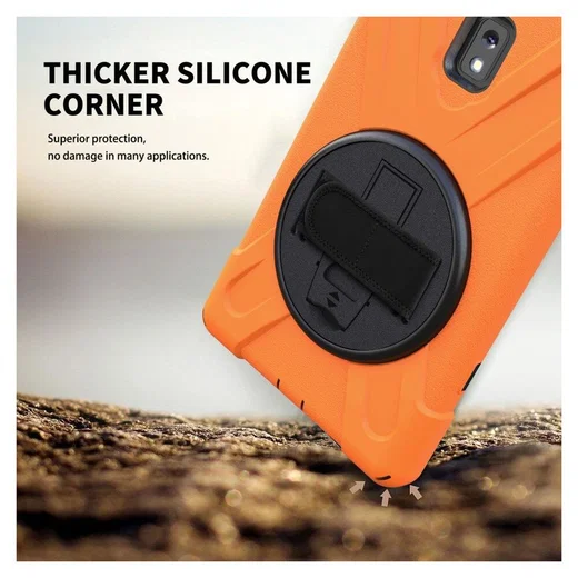 Samsung Galaxy Tab Active 3 Hoes met Kickstand en Handriem Oranje afbeelding 12