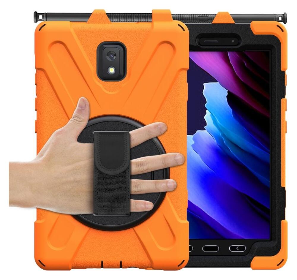 Samsung Galaxy Tab Active 3 Hoes met Kickstand en Handriem Oranje afbeelding 7