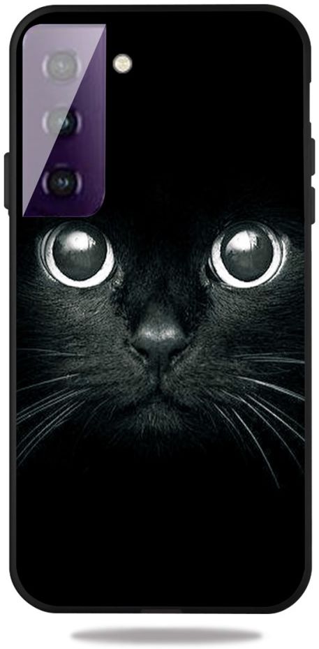 Samsung Galaxy S21 Plus Hoesje Matte TPU Back Cover met Kat Print afbeelding 1