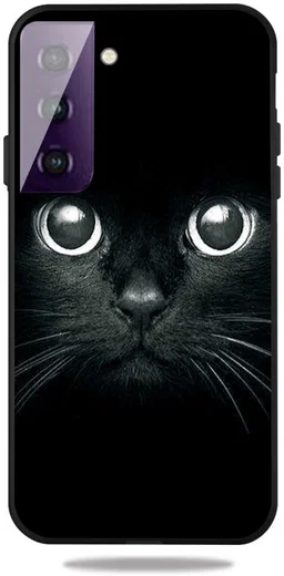 Samsung Galaxy S21 Plus Hoesje Matte TPU Back Cover met Kat Print afbeelding 1