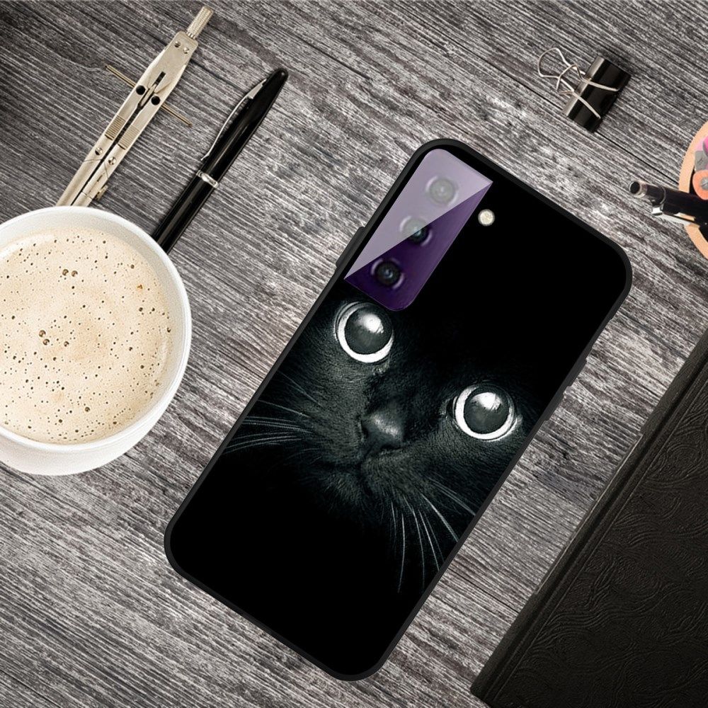 Samsung Galaxy S21 Plus Hoesje Matte TPU Back Cover met Kat Print afbeelding 2
