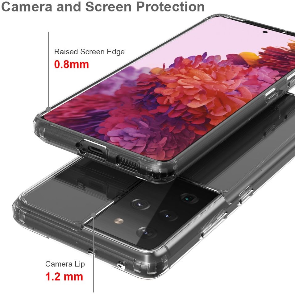 Samsung Galaxy S21 Ultra Hoesje Hybride Armor Back Cover Transparant afbeelding 7