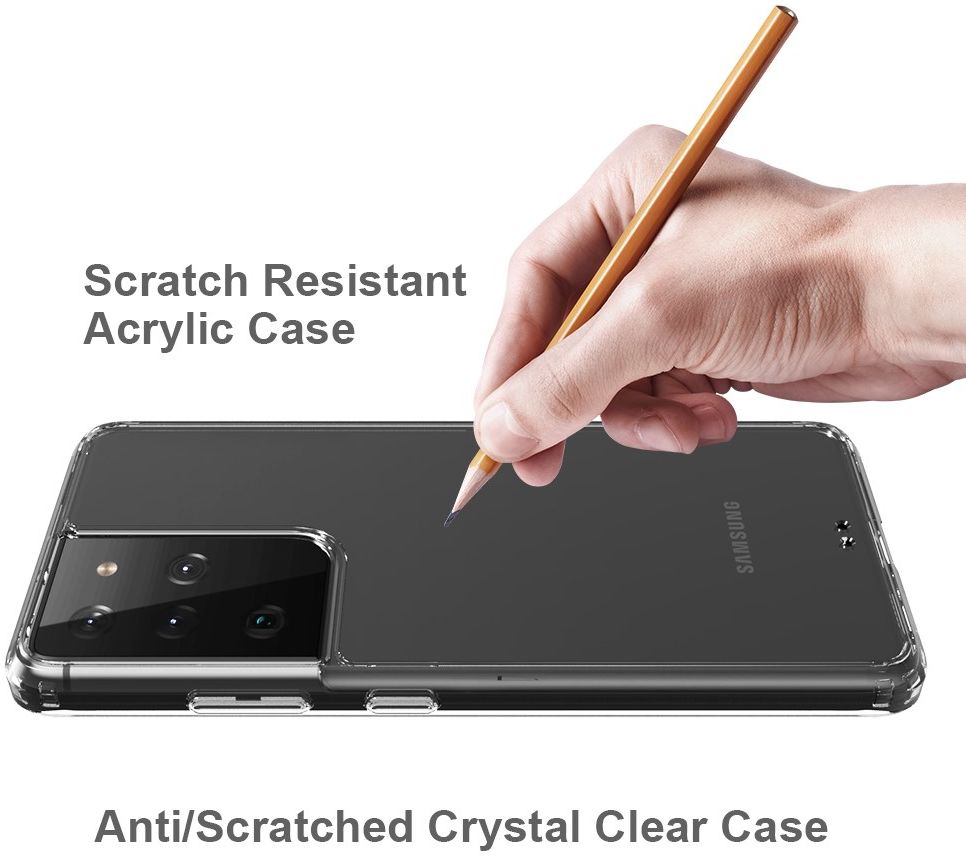 Samsung Galaxy S21 Ultra Hoesje Hybride Armor Back Cover Transparant afbeelding 9