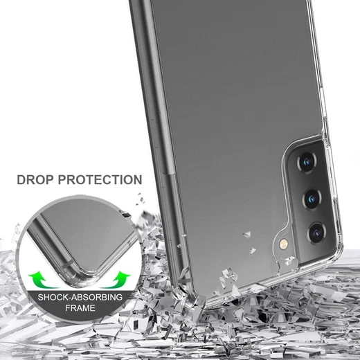 Samsung Galaxy S21 Plus Hoesje Hybride Armor Back Cover Transparant afbeelding 6