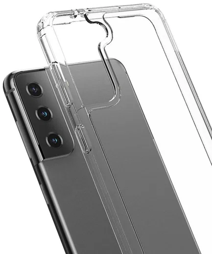 Samsung Galaxy S21 Plus Hoesje Hybride Armor Back Cover Transparant afbeelding 3