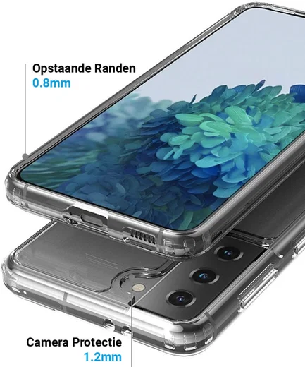Samsung Galaxy S21 Hoesje Hybride Armor Back Cover Transparant afbeelding 2