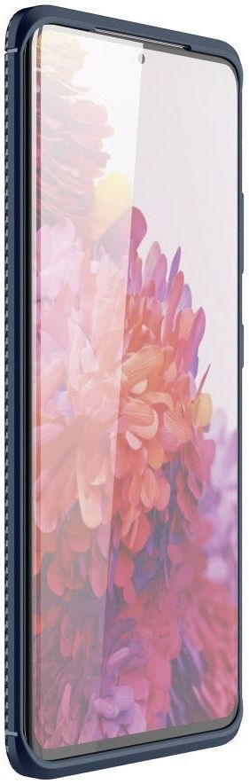 Samsung Galaxy S21 Ultra Hoesje Siliconen Carbon TPU Back Cover Blauw afbeelding 2