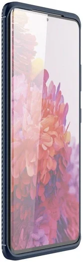 Samsung Galaxy S21 Ultra Hoesje Siliconen Carbon TPU Back Cover Blauw afbeelding 2