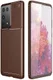 Samsung Galaxy S21 Ultra Hoesje Siliconen Carbon TPU Back Cover Bruin afbeelding 5