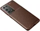 Samsung Galaxy S21 Ultra Hoesje Siliconen Carbon TPU Back Cover Bruin afbeelding 4