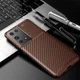 Samsung Galaxy S21 Ultra Hoesje Siliconen Carbon TPU Back Cover Bruin afbeelding 6